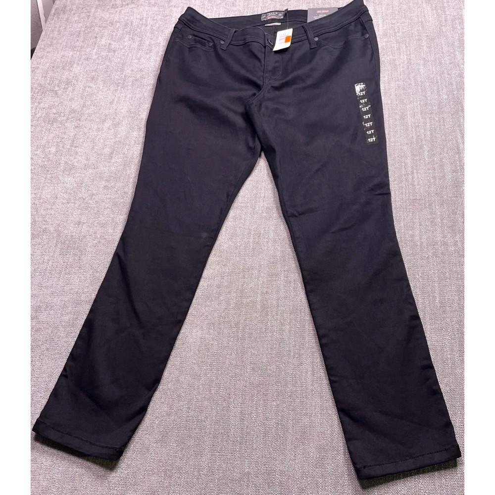 Torrid Luxe Skinny Jeans Womens 12T Black Sateen Stretch Denim Mid Rise NWT
